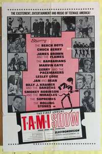 k222 TAMI SHOW one-sheet movie poster '65 The Supremes, Rolling Stones!
