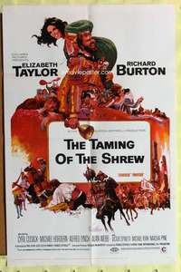 k221 TAMING OF THE SHREW one-sheet movie poster '67 Liz Taylor, Burton