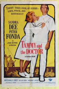 k220 TAMMY & THE DOCTOR one-sheet movie poster '63 Sandra Dee, Peter Fonda