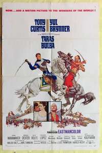 k217 TARAS BULBA style B one-sheet movie poster '62 Tony Curtis, Brynner