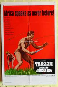 k214 TARZAN & THE JUNGLE BOY one-sheet movie poster '68 Henry, Burroughs