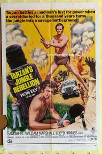 k209 TARZAN'S JUNGLE REBELLION one-sheet movie poster '67 Ron Ely battles!