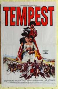 k199 TEMPEST int'l one-sheet movie poster '59 Van Heflin, Silvana Mangano