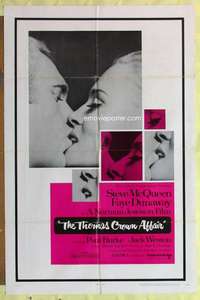 k175 THOMAS CROWN AFFAIR one-sheet movie poster '68 Steve McQueen, Dunaway
