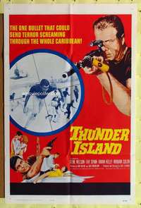 k166 THUNDER ISLAND one-sheet movie poster '63 written by Jack Nicholson!