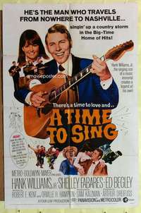 k164 TIME TO SING one-sheet movie poster '68 Hank Williams Jr., Fabares