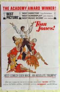k154 TOM JONES one-sheet movie poster '63 Albert Finney, Edith Evans