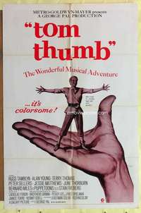 k153 TOM THUMB one-sheet movie poster R70 George Pal, tiny Russ Tamblyn!