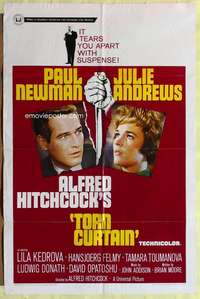 k140 TORN CURTAIN one-sheet movie poster '66 Paul Newman, Hitchcock