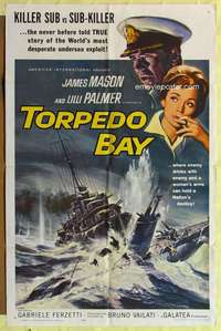 k139 TORPEDO BAY one-sheet movie poster '64 James Mason, Lilli Palmer