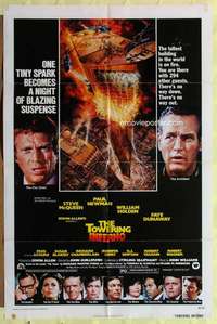 k136 TOWERING INFERNO one-sheet movie poster '74 Steve McQueen, Paul Newman