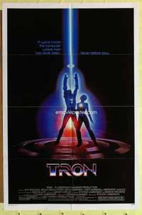 k125 TRON one-sheet movie poster '82 Walt Disney sci-fi, Jeff Bridges