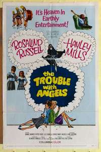 k124 TROUBLE WITH ANGELS one-sheet movie poster '66 Hayley Mills, Russell