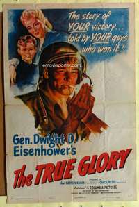k118 TRUE GLORY one-sheet movie poster '45 World War II, Eisenhower!