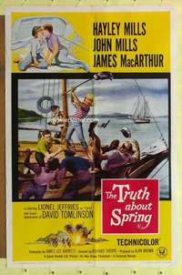 k116 TRUTH ABOUT SPRING one-sheet movie poster '65 Hayley & John Mills!