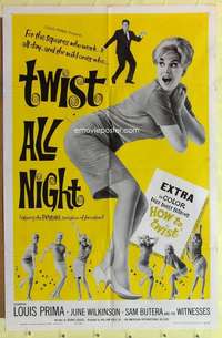 k111 TWIST ALL NIGHT one-sheet movie poster '62 dancing June Wilkinson!