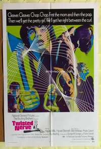 k109 TWISTED NERVE int'l one-sheet movie poster '69 Hayley Mills, horror!