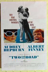 k108 TWO FOR THE ROAD one-sheet movie poster '67 Audrey Hepburn, Finney