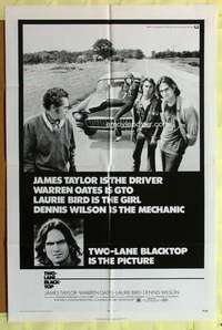 k102 TWO-LANE BLACKTOP one-sheet movie poster '71 James Taylor, Warren Oates