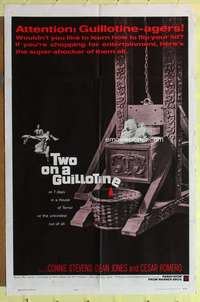 k104 TWO ON A GUILLOTINE one-sheet movie poster '65 Connie Stevens, Romero