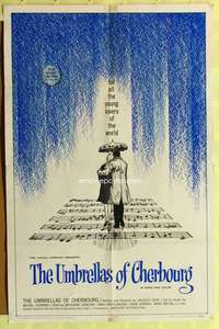 k101 UMBRELLAS OF CHERBOURG one-sheet movie poster '64 Catherine Deneuve