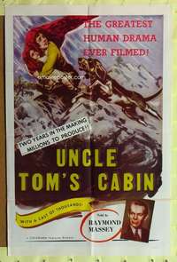 k100 UNCLE TOM'S CABIN one-sheet movie poster R58 Harriet Beecher Stowe