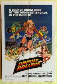 k095 UNHOLY ROLLERS one-sheet movie poster '72 skating Claudia Jennings!
