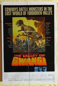 k086 VALLEY OF GWANGI one-sheet movie poster '69 Harryhausen, dinosaurs!