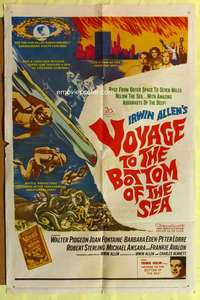 k082 VOYAGE TO THE BOTTOM OF THE SEA one-sheet movie poster '61 Pidgeon