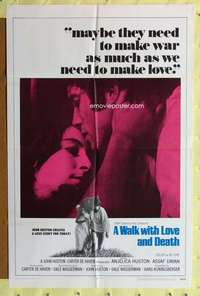 k072 WALK WITH LOVE & DEATH int'l one-sheet movie poster '69 John Huston