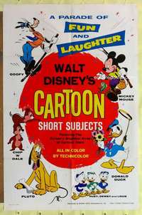 k069 WALT DISNEY'S CARTOON SHORT SUBJECTS one-sheet movie poster '65