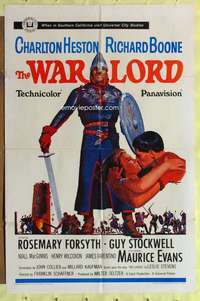 k067 WAR LORD one-sheet movie poster '65 Charlton Heston, Richard Boone