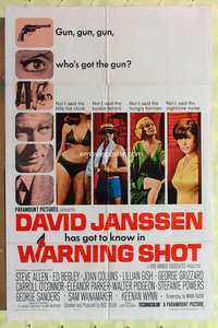 k063 WARNING SHOT one-sheet movie poster '66 David Janssen, Masterson