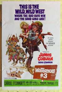 k062 WATERHOLE #3 one-sheet movie poster '67 James Coburn, Jack Davis art!