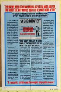 k059 WAY WE WERE style B one-sheet movie poster '73 Barbra Streisand, Redford