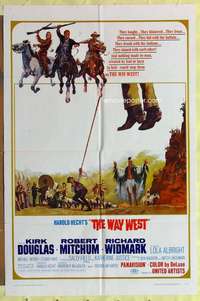 k058 WAY WEST style B one-sheet movie poster '67 Harold Hecht western epic!