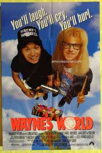 k057 WAYNE'S WORLD one-sheet movie poster '91 Mike Myers, Dana Carvey