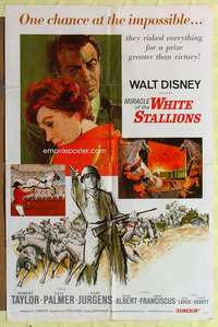 k599 MIRACLE OF THE WHITE STALLIONS one-sheet movie poster '63 Rob Taylor