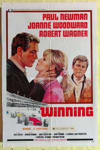 k042 WINNING one-sheet movie poster '69 Paul Newman, Indy car racing!