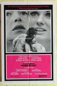 k036 WOMEN IN LOVE one-sheet movie poster '70 Ken Russell, D.H. Lawrence