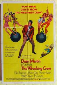 k029 WRECKING CREW one-sheet movie poster '69 Dean Martin as Matt Helm!