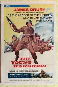 k011 YOUNG WARRIORS one-sheet movie poster '66 James Drury, WWII