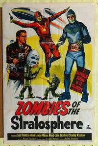 k004 ZOMBIES OF THE STRATOSPHERE one-sheet movie poster '52 Leonard Nimoy