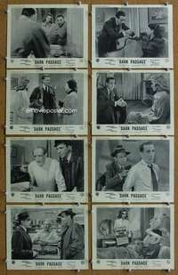 m099 DARK PASSAGE 8 English Front of House lobby cards '47 Bogart, Bacall