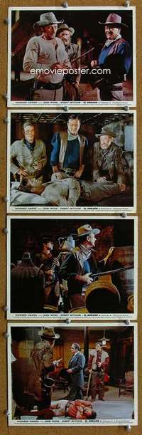 m123 EL DORADO 4 English Front of House lobby cards '66 John Wayne, Mitchum