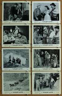 m083 MASSACRE CANYON 8 English Front of House lobby cards '54 Phil Carey