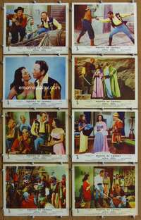 m100 PIRATES OF TRIPOLI 8 English Front of House lobby cards '54 Paul Henreid