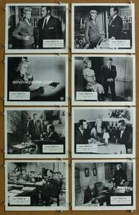 m106 PLEASE MURDER ME 8 English Front of House lobby cards '56 Lansbury, Burr