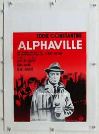 n110 ALPHAVILLE linen Belgian movie poster '65 Godard, Constantine