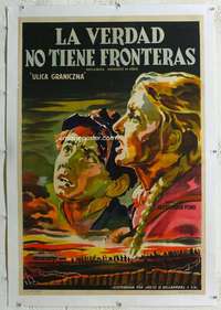 n286 BORDER STREET linen Argentinean movie poster '51 Venturi art!